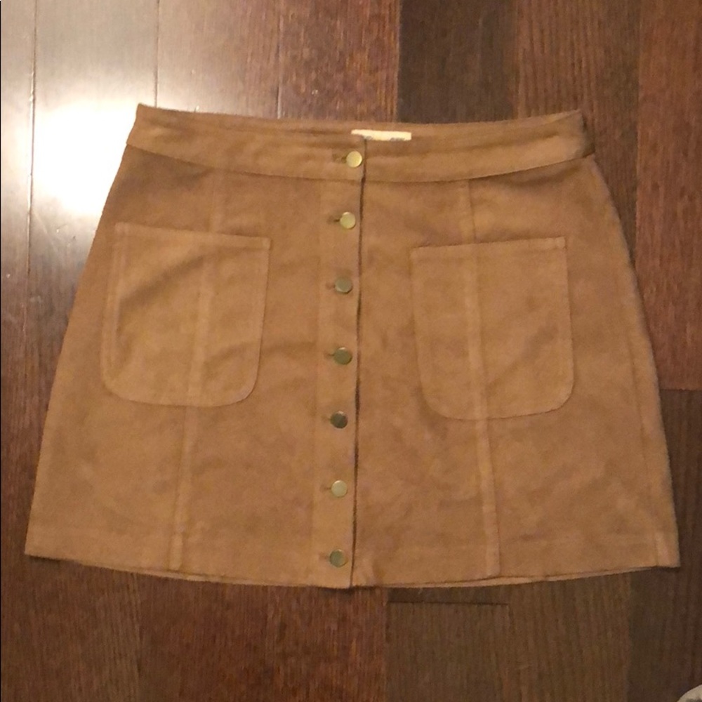 Faux suede mini skirt